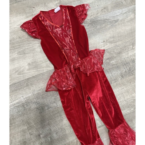 Spirit Halloween Girl's Devil Diva Little Devil Jumpsuit Costume Kids Medium - Picture 2 of 5